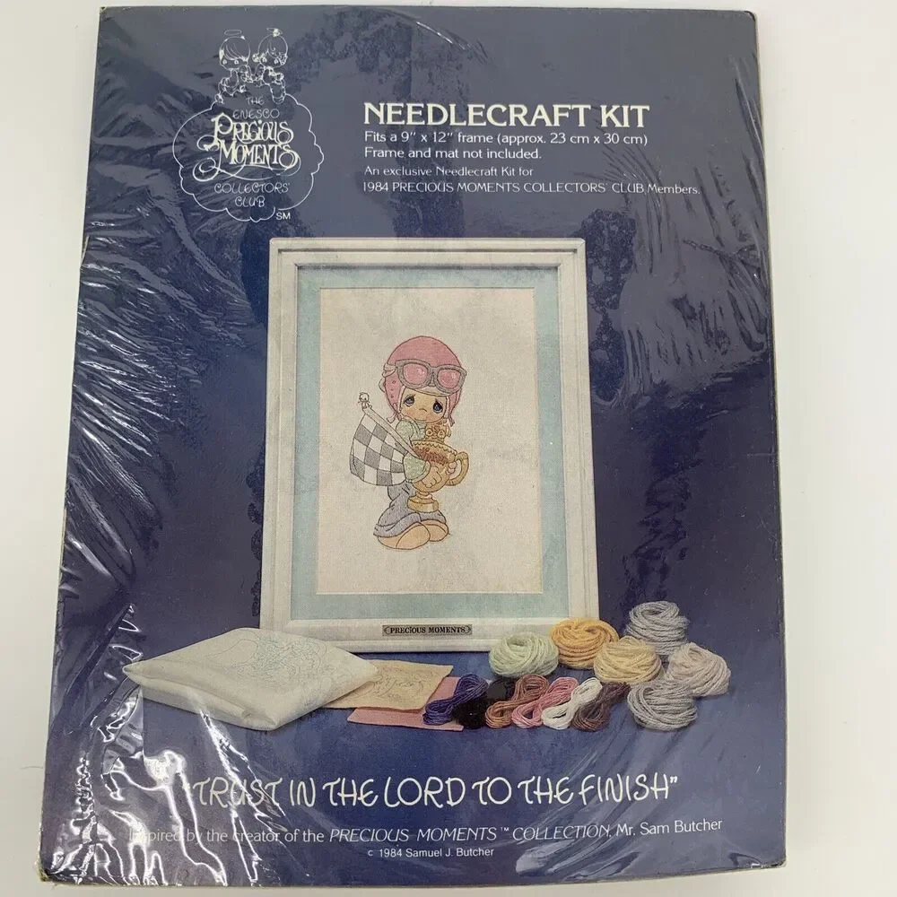 Precious Moments Trust in the Lord to the Finish - Needlecraft kit 1984 NEW Race